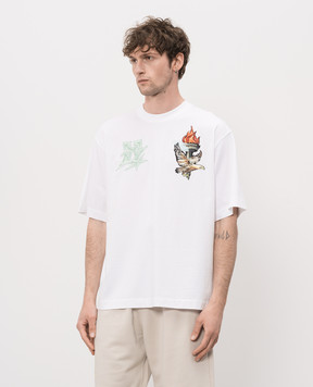 Off-White Белая футболка Show NYL с принтом и вышивкой 44MAA120Z26J004