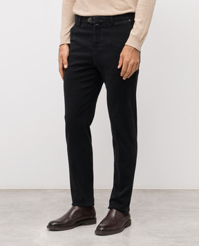 Kiton Черные брюки с патчем логотипа UFPPEK0100H