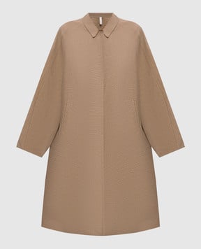 BOBOUTIC Коричневое пальто с леном 5059