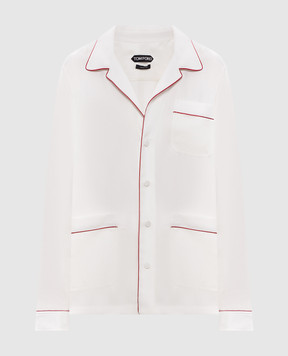 Tom Ford Белая рубашка из шелка в пижамном стиле CA3335FAX1717