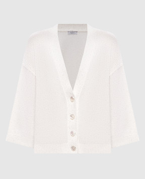 Peserico Білий кардиган з паєтками A99038F079312A