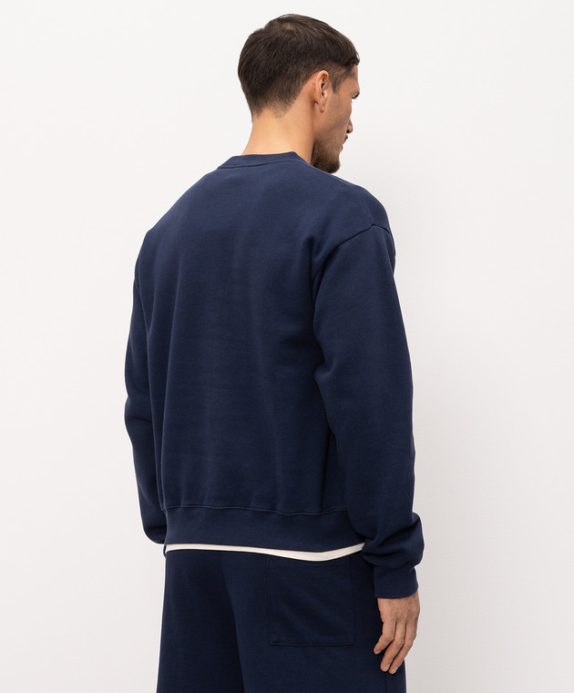 Sporty & Rich Синий свитшот с принтом логотипа ST09876218BL106 изображение 4