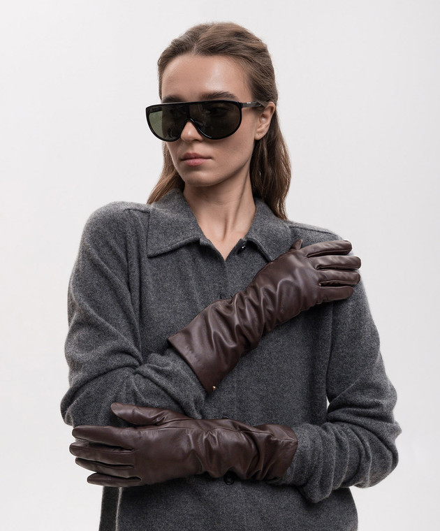 Gianni Chiarini Коричневые кожаные перчатки GNA1525NA изображение 2