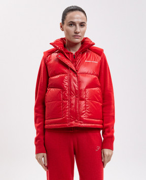 Sporty & Rich Красный пуховый жилет с принтом логотипа OW06282315RE55