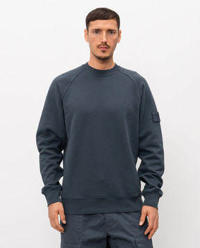 Stone Island Синий свитшот с патчем логотипа L1S156100028S0F42