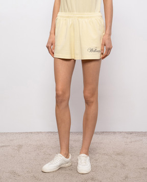 Sporty & Rich Жовті шорти Avenue Disco з контрастним принтом SH03776083YE02