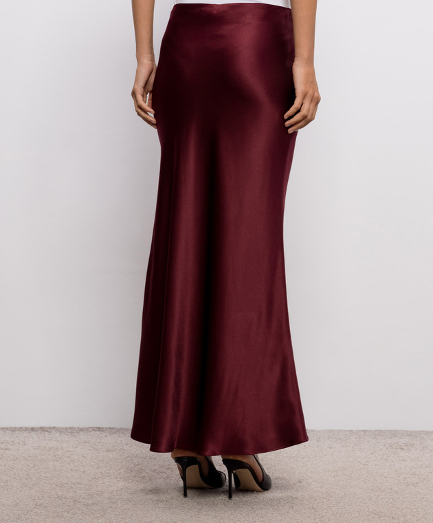 Gabriela Hearst Бордовая юбка Frei из шелка 4263046S096 изображение 4