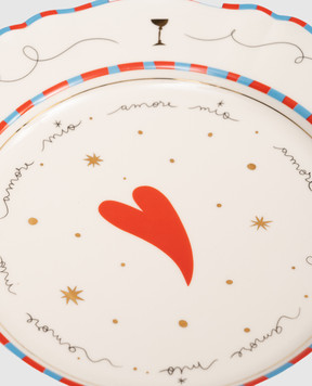 Bitossi Home Біла порцелянова обідня тарілка Heart PAN01002