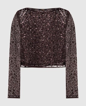 Twinset Бордова блуза з паєтками 252AP2272