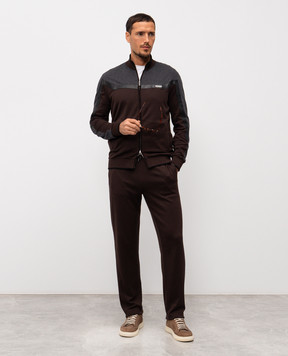 Stefano Ricci Коричневая спортивная куртка с шелком K808922R31T25470