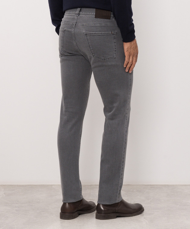 Canali Серые джинсы слим с патчем логотипа PX0102891719 изображение 4
