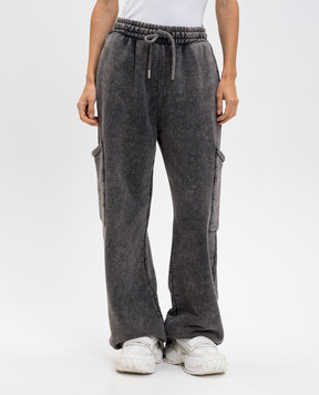 Off-White Серые спортивные брюки с вышивкой логотипа 2CH025F25FLE002