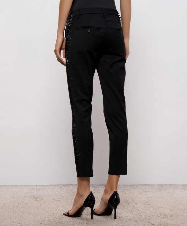 Dondup Черные брюки с кристаллами DP066GS0109D002W изображение 4