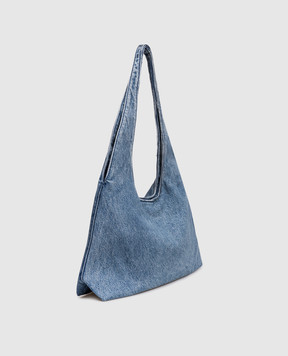 Alexander Wang Синя джинсова сумка-хобо з фактурним логотипом 20226K64T
