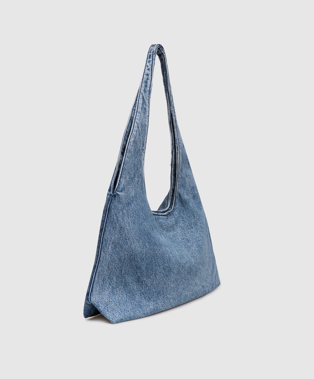 Alexander Wang Синя джинсова сумка-хобо з фактурним логотипом 20226K64T зображення 3