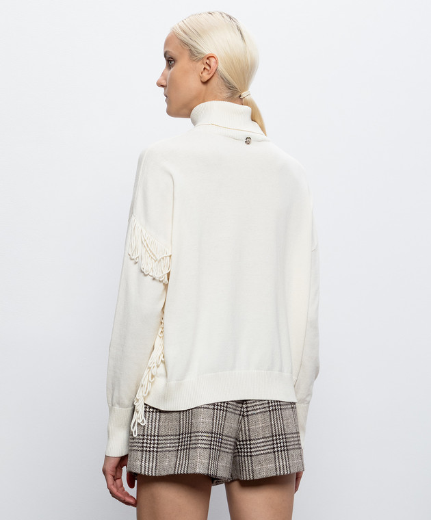 Twinset Гольф цвета айвори с бахромой 262AP3010 изображение 4