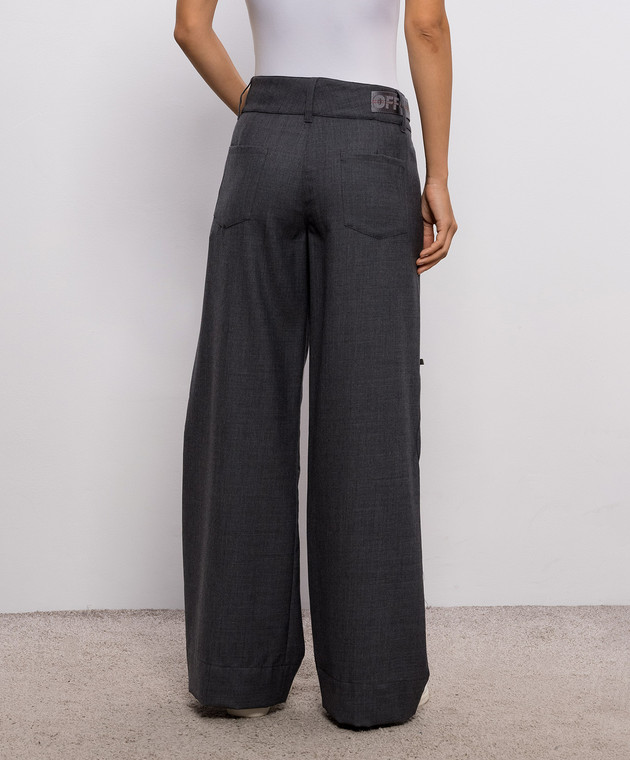 Off-White Серые брюки карго из шерсти 2FH00666B изображение 4