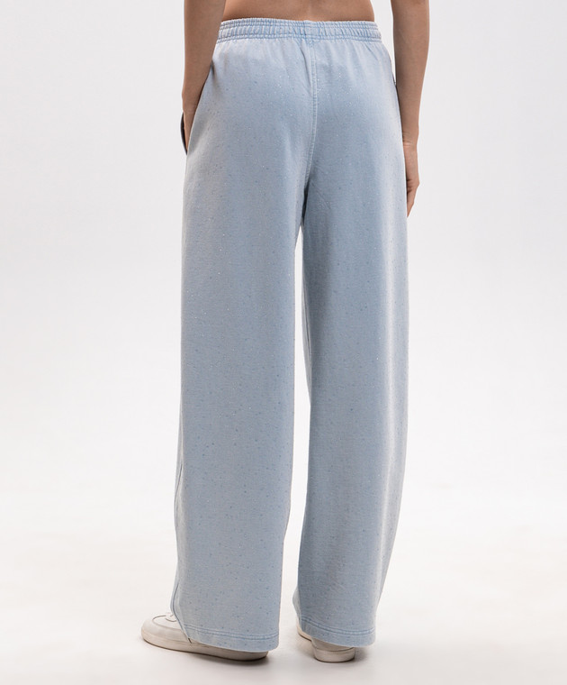 Alexander Wang Голубые спортивные штаны с кристаллами 1CC3264020 изображение 4