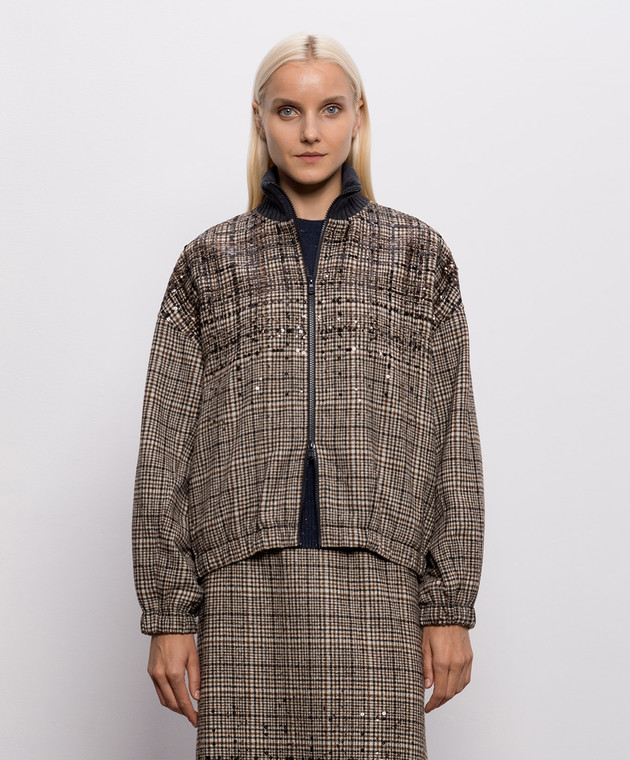 Brunello Cucinelli Куртка в клетку с пайетками MG5577625P изображение 3