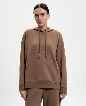 Max Mara Коричневе худі ANDREA з вишивкою логотипа SMMANDREA