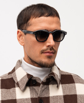 Stefano Ricci Чорні сонцезахисні окуляри Explorer SG39PACET