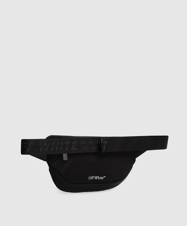 Off-White Черная поясная сумка с принтом эмблемы OMNT001C99FAB001 изображение 3