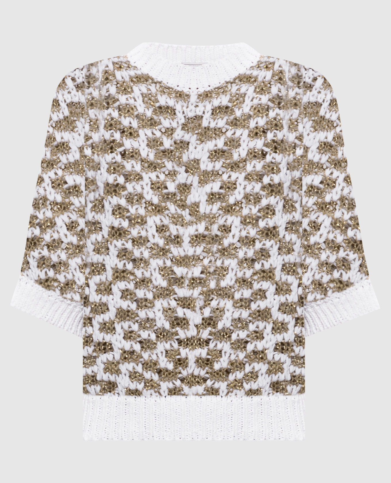 

Топ в узор с люрексом, Белый, Топы