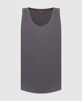 Brunello Cucinelli Топ із шовку сірого кольору MPC59E0600