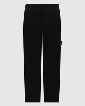 Stone Island Чорні штани карго з патчем логотипа L2S153100015S0211