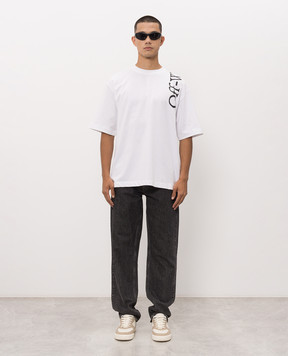 Off-White Біла футболка з контрастним логотипом 44MAA120F26J010