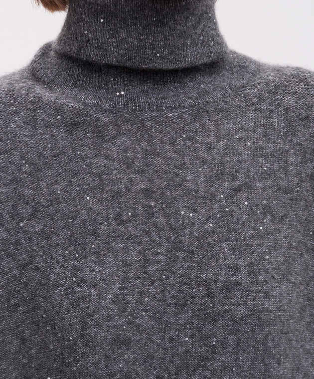 Allude Сірий светр з кашеміру та шовку з паєтками 26577102 зображення 5