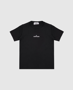 Stone Island Детская черная футболка с логотипом L1S162100009S03771012