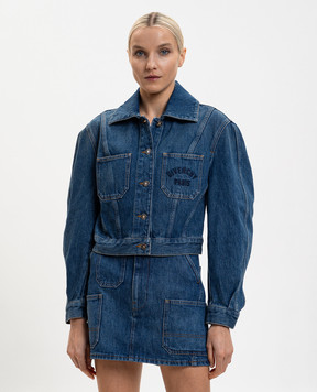Givenchy Синя джинсова куртка з вишивкою логотипа BW00UC517B