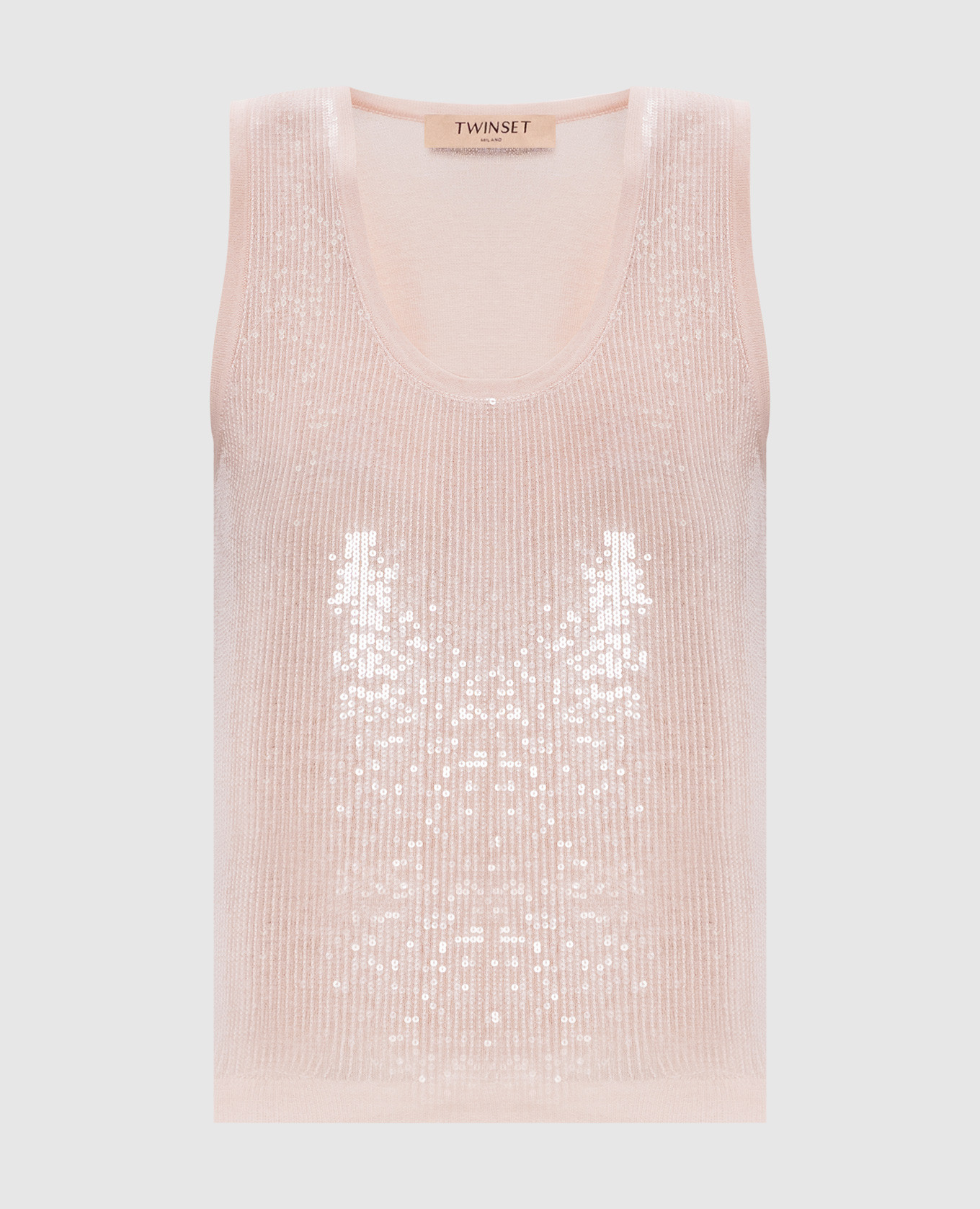 Розовый топ с пайетками