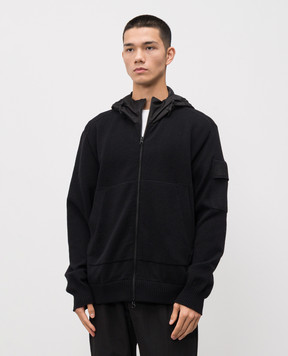 C.P. Company Metropolis Чорна спортивна куртка з вовною з капюшоном LKN034A110427M