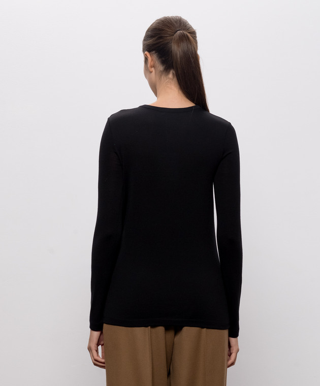 Max Mara Черный лонгслив VICINI из шерсти MXMVICINI изображение 4