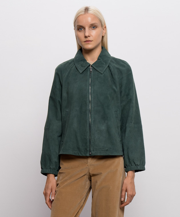 Max Mara Weekend Зеленая замшевая куртка ZUPPA WKDZUPPA изображение 3