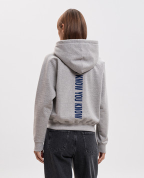 Jil Sander Серые худи с принтом надписи J02GU0125J20392