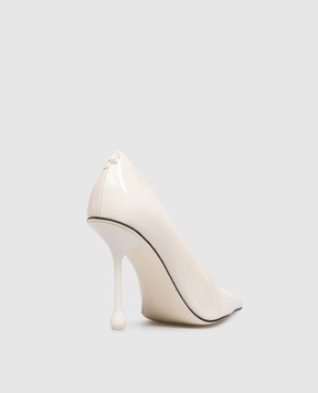 Jimmy Choo Шкіряні лаковані туфлі Ixia кольору айворі IXIA95PAT
