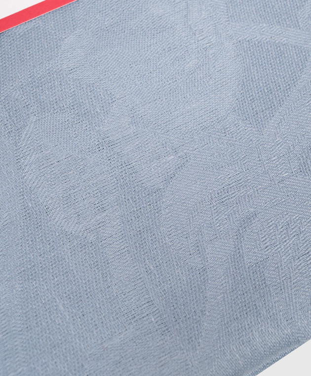 Le Jacquard Fraincais Блакитна кругла скатертина Tivoli з льону у візерунок 31315 зображення 2