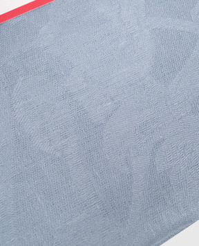 Le Jacquard Fraincais Блакитна кругла скатертина Tivoli з льону у візерунок 31315