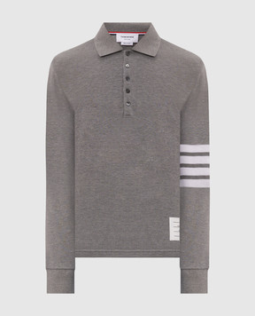 Thom Browne Серое поло с нашивкой логотипа MJP137G07976