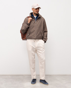 Brunello Cucinelli Синій джемпер в рубчик M29400104