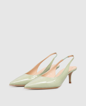 Babe Pay Pls Зеленые кожаные лакированные слингбеки 215604LA