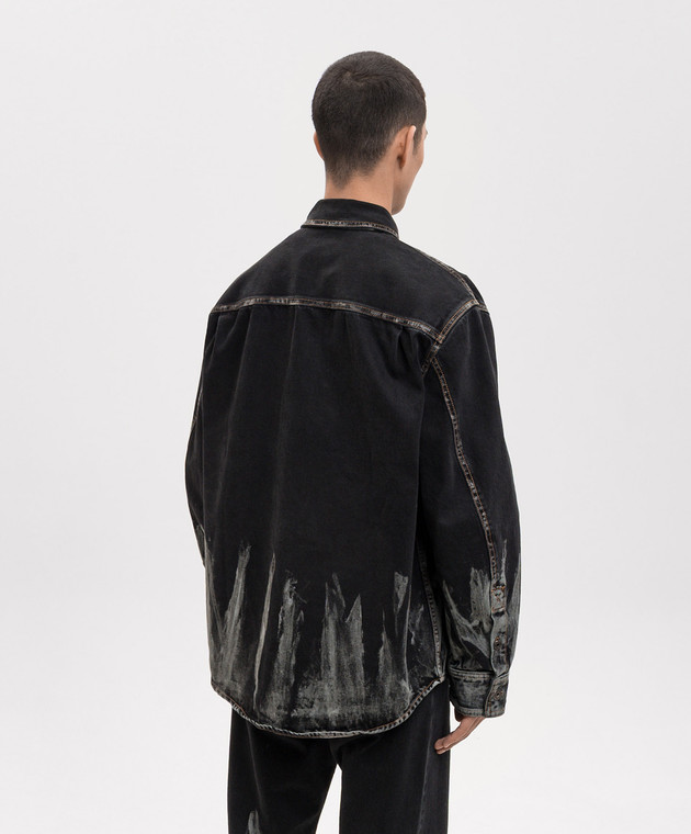 Off-White Чорна джинсова сорочка з принтом 44MYD05VS26D001 зображення 4