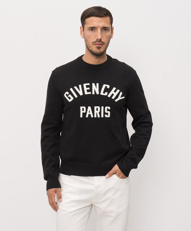 Givenchy Черный джемпер с узором логотипа BM90X94YQP изображение 3