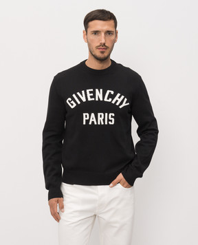 Givenchy Черный джемпер с узором логотипа BM90X94YQP