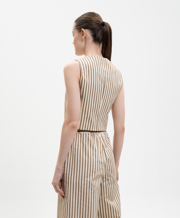 Max Mara Бежевый жилет FAUNO в полоску с шелком MXMFAUNO изображение 4