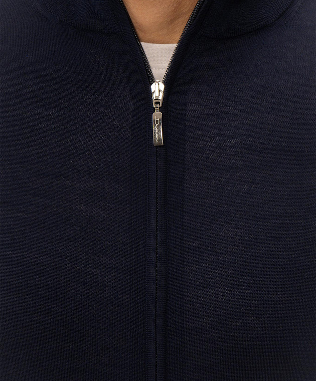 Doriani Cashmere Синій кардиган з вовни, шовку та кашеміру 18033Z79 зображення 5