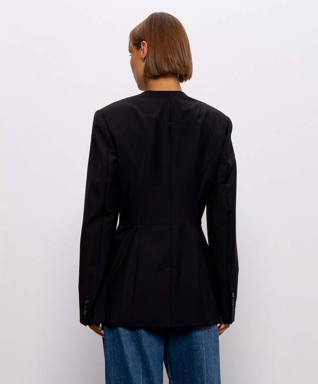 Givenchy Черный двубортный жакет из шерсти BW30R3100H изображение 4